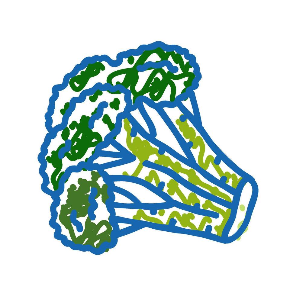 broccoli cabbage icon doodle illustration vector