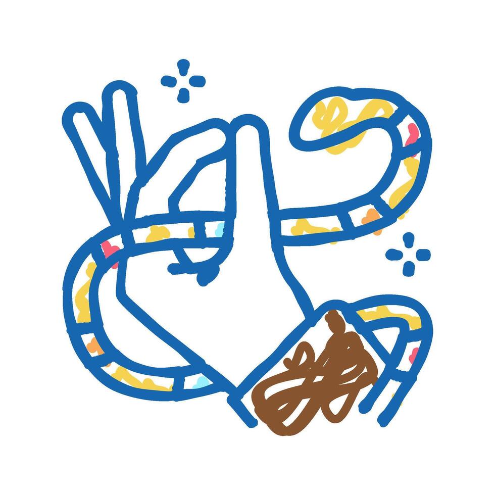 snake meditation boho icon doodle illustration vector