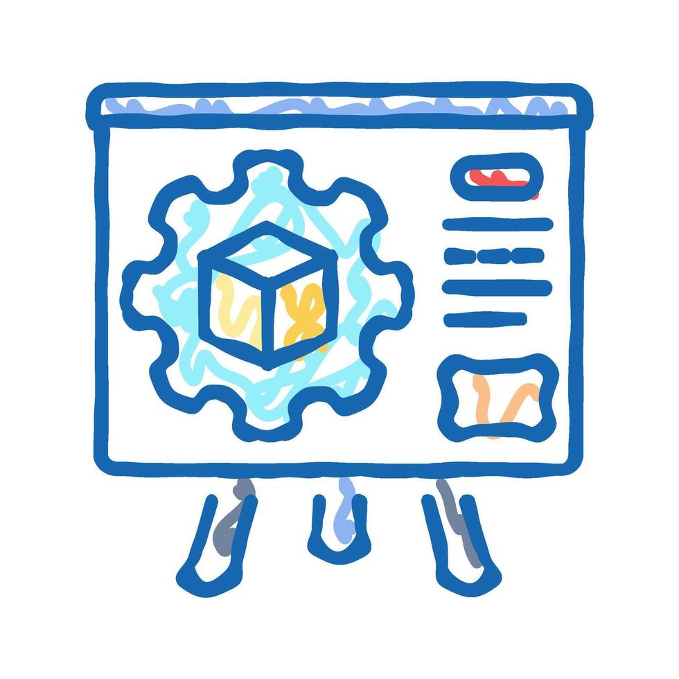 product training technical sales engineer icon doodle illustration vector