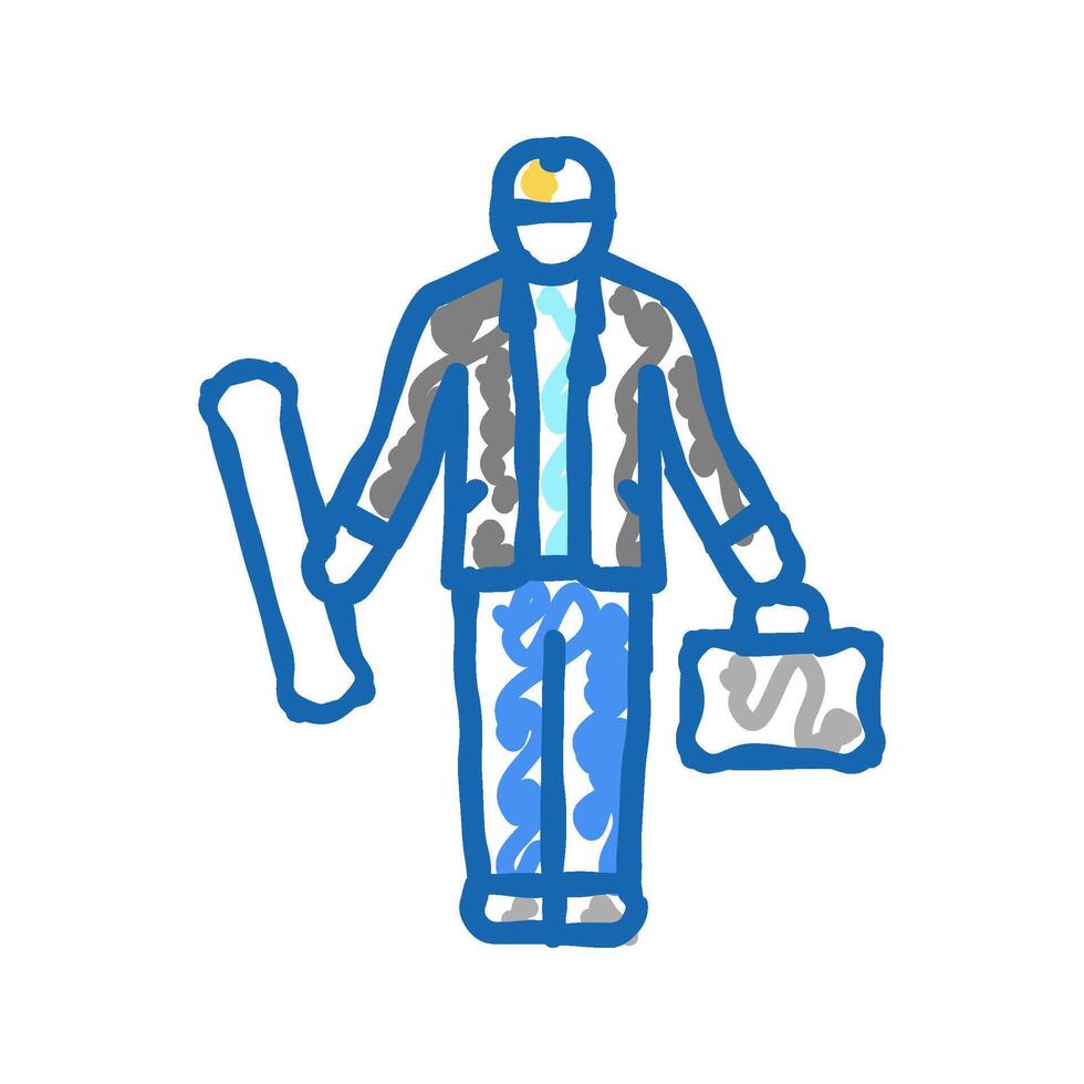 engineer or architect icon doodle illustration vector