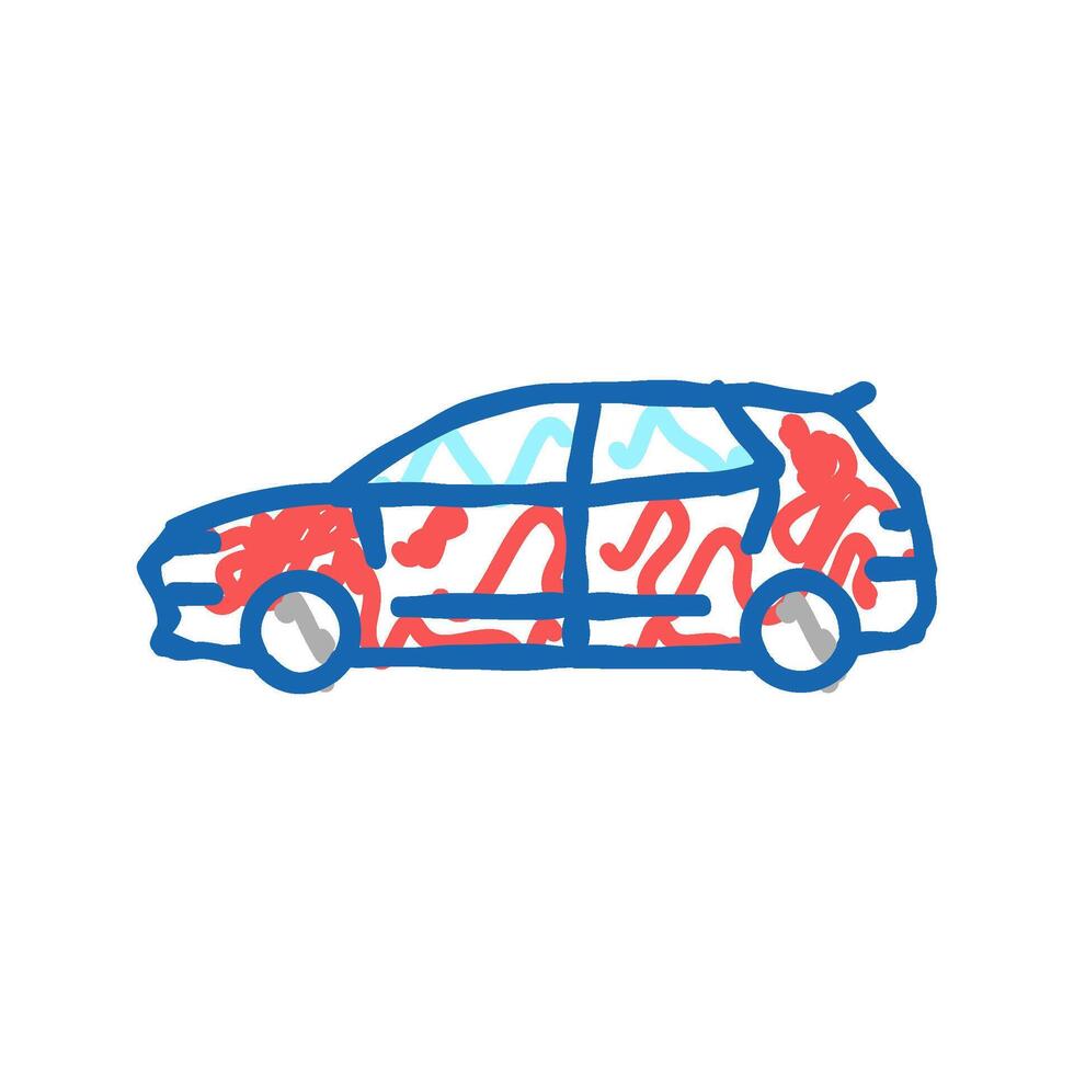 hatchback car icon doodle illustration vector