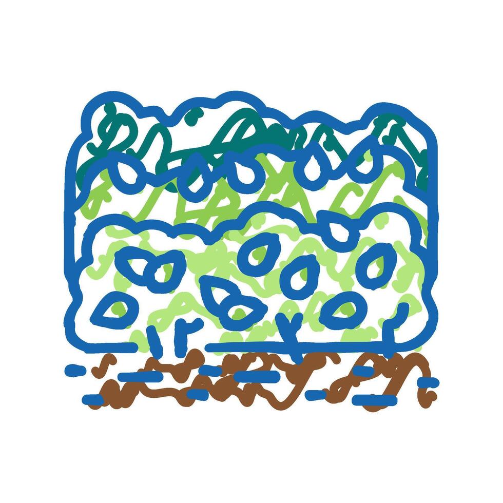 cultivation tea leaves icon doodle illustration vector