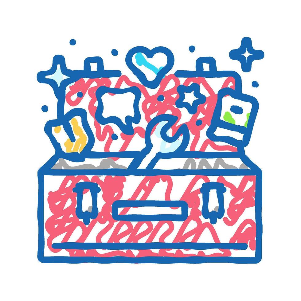 coping toolbox mental health icon doodle illustration vector