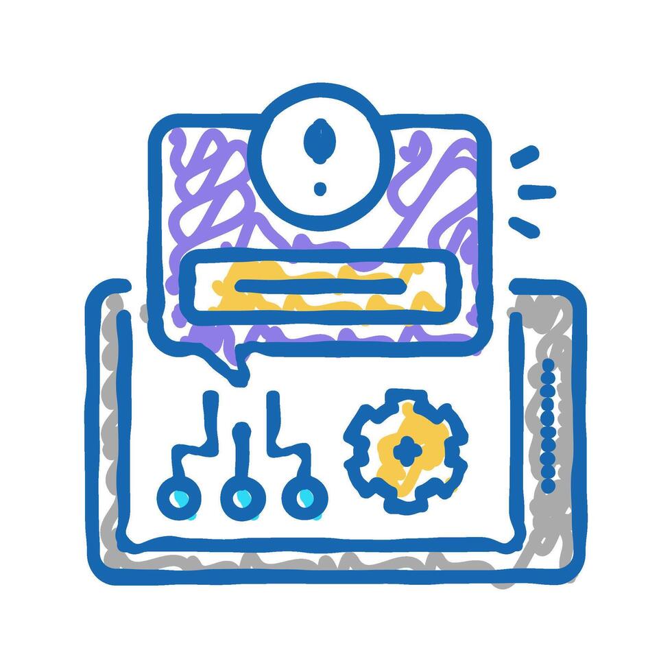 alert system icon doodle illustration vector
