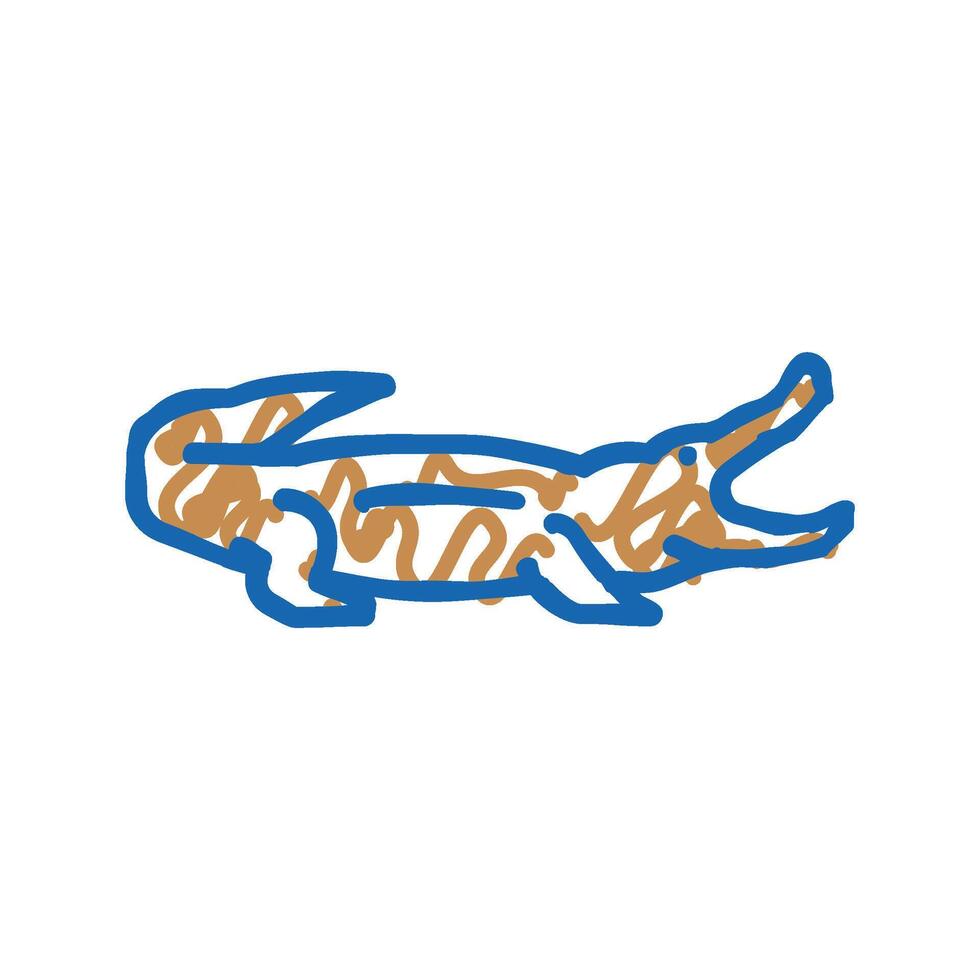 crocodile reptile in zoo icon doodle illustration vector