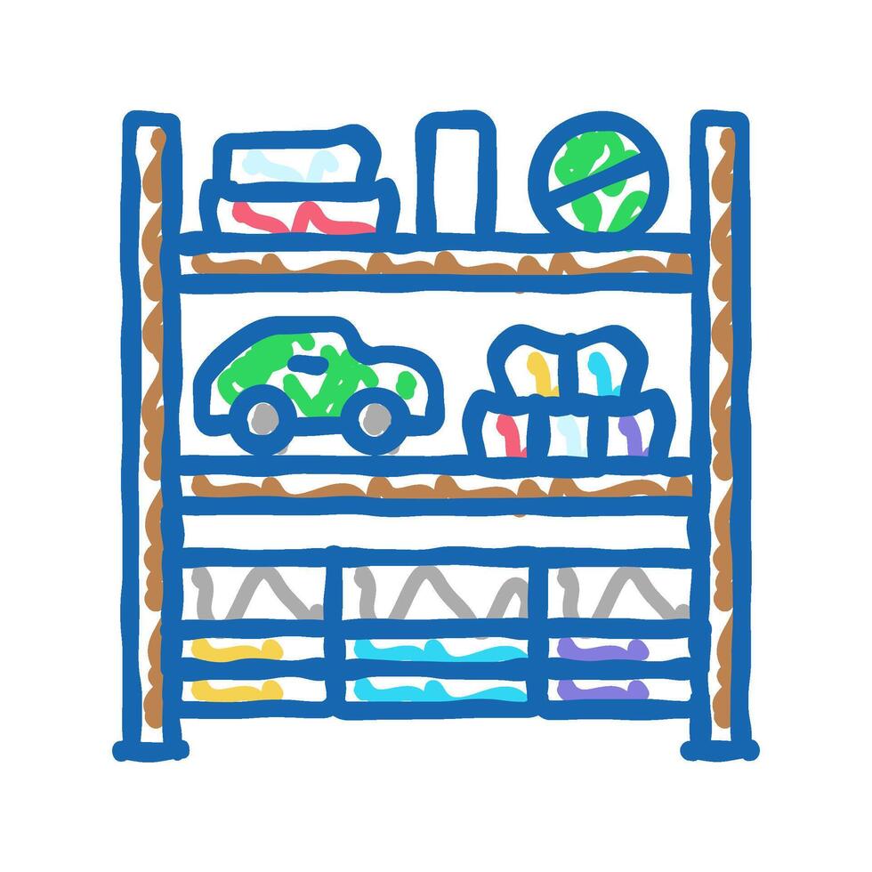 storage organizer toy baby icon doodle illustration vector