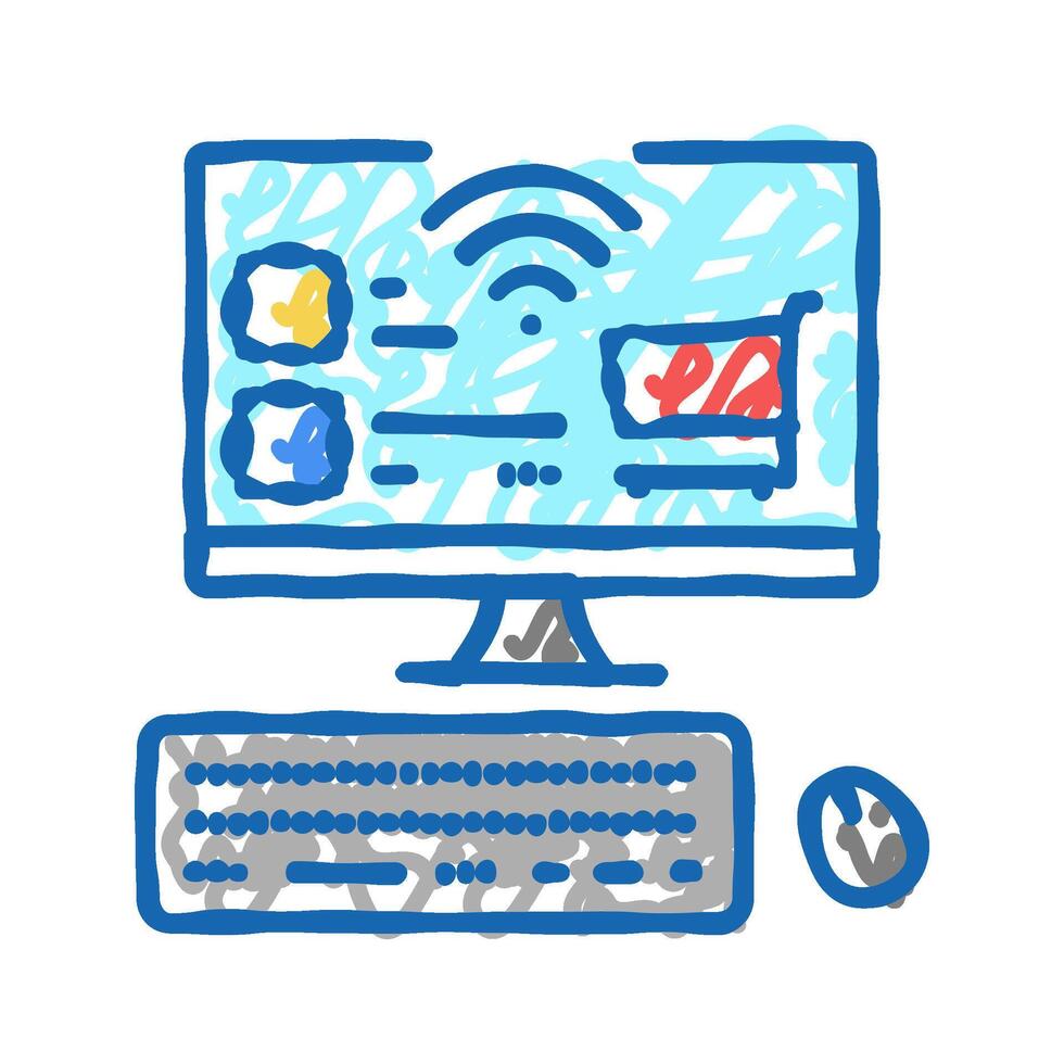 store contactless icon doodle illustration vector