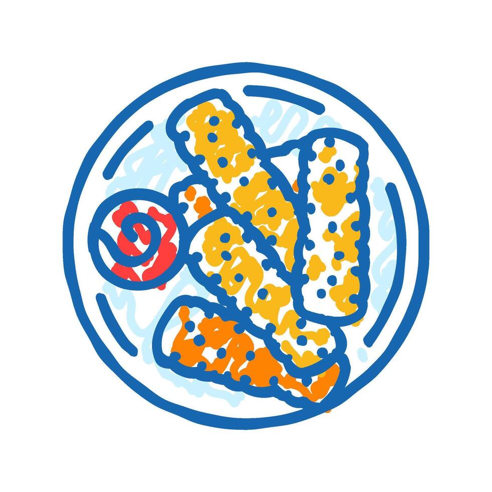 fingers fish icon doodle illustration vector