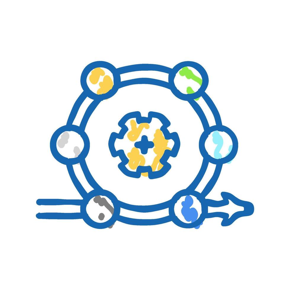 agile methodology analyst icon doodle illustration vector