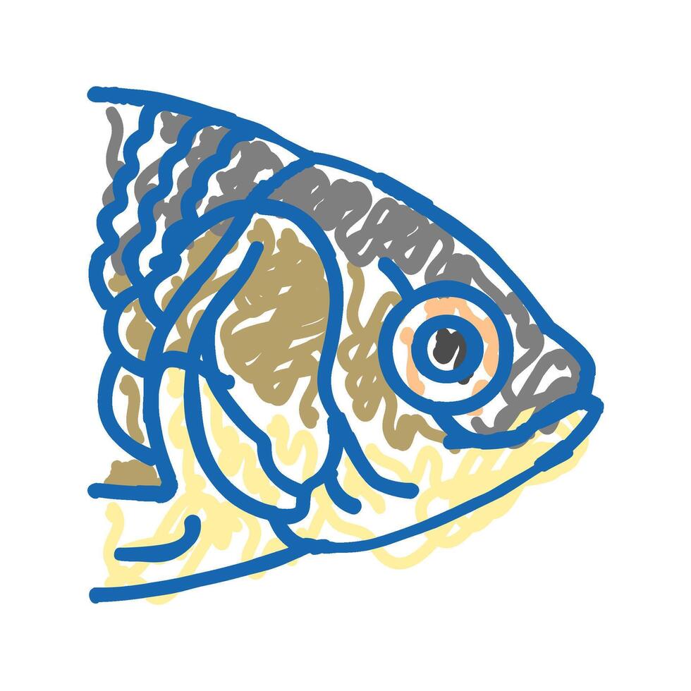 fish animal zoo icon doodle illustration vector