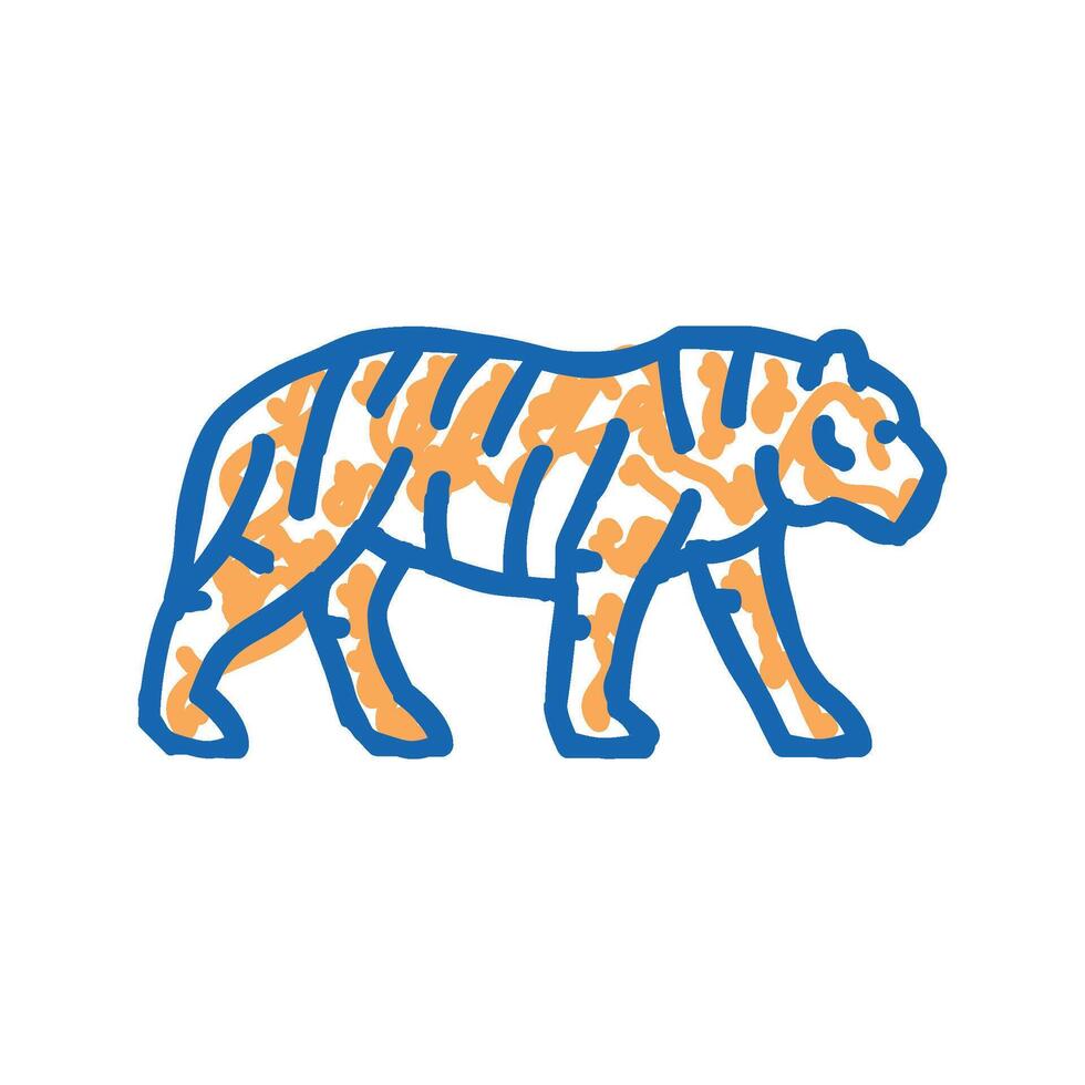tiger animal in zoo icon doodle illustration vector
