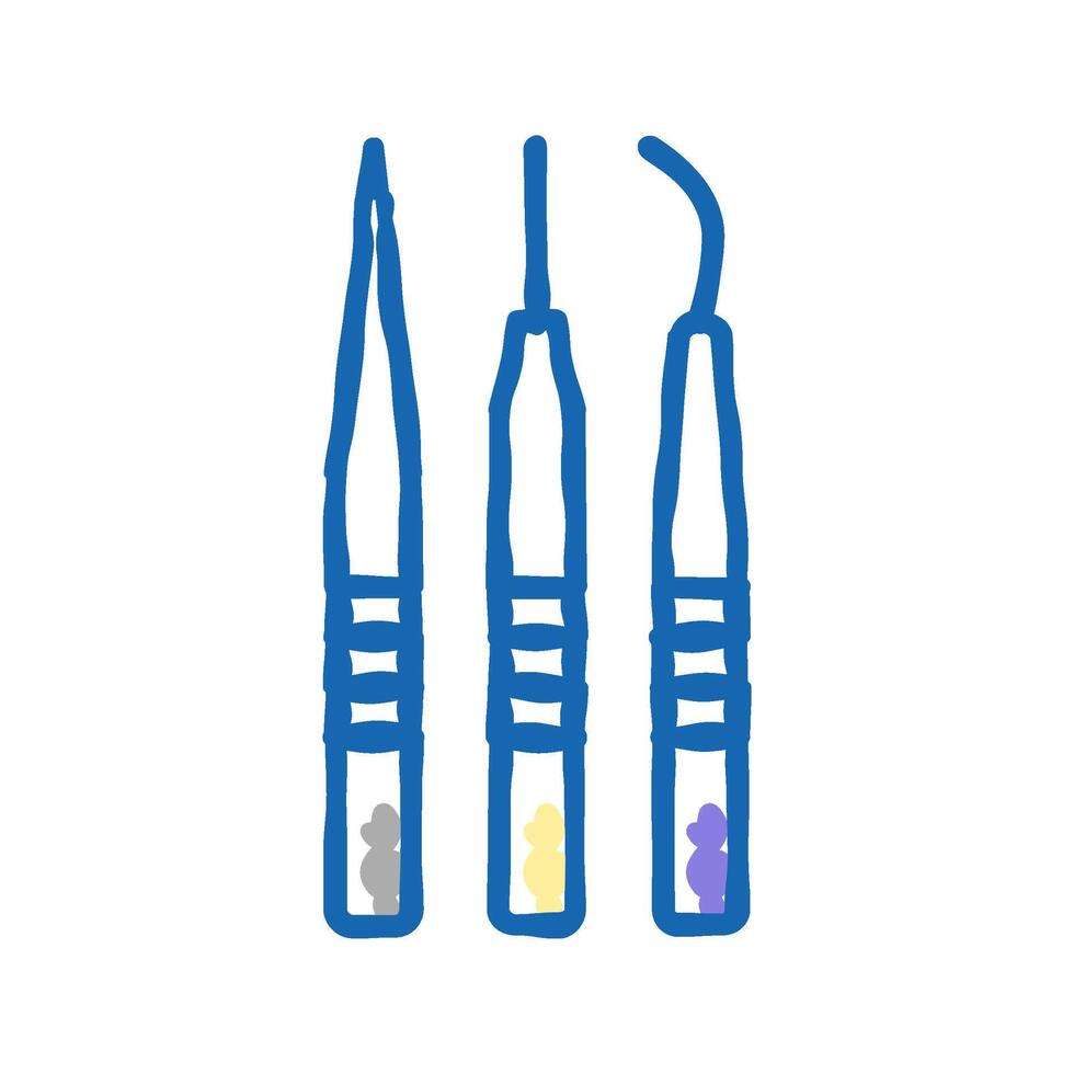 tweezers for eyelash extension icon doodle illustration vector