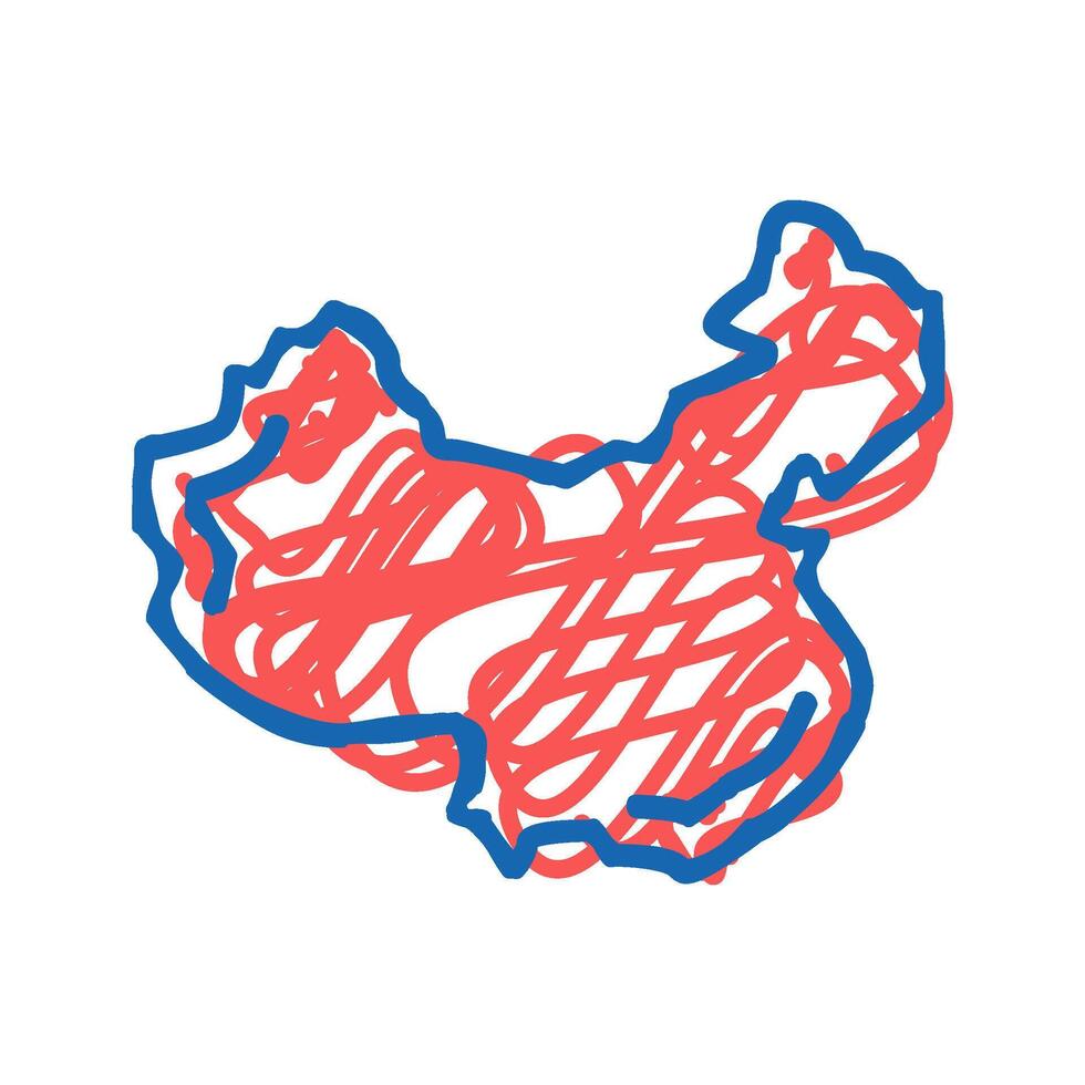 china country icon doodle illustration vector