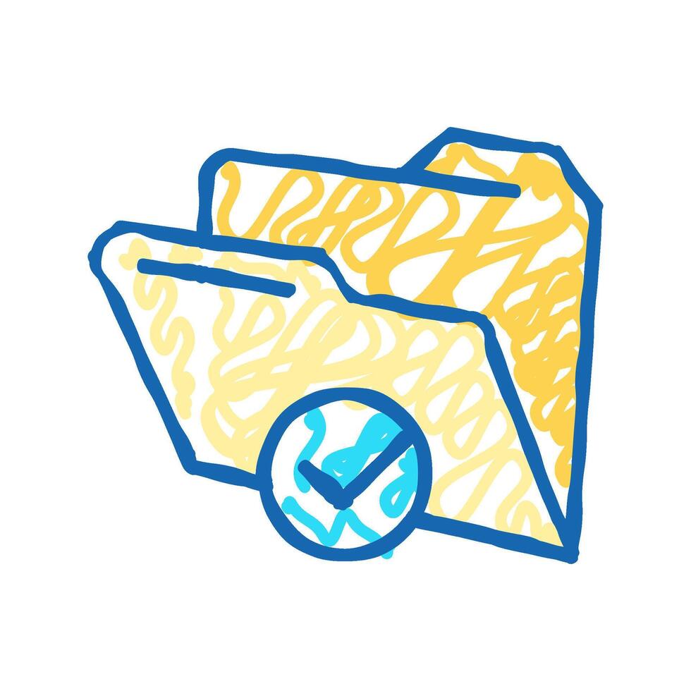 open folder icon doodle illustration vector