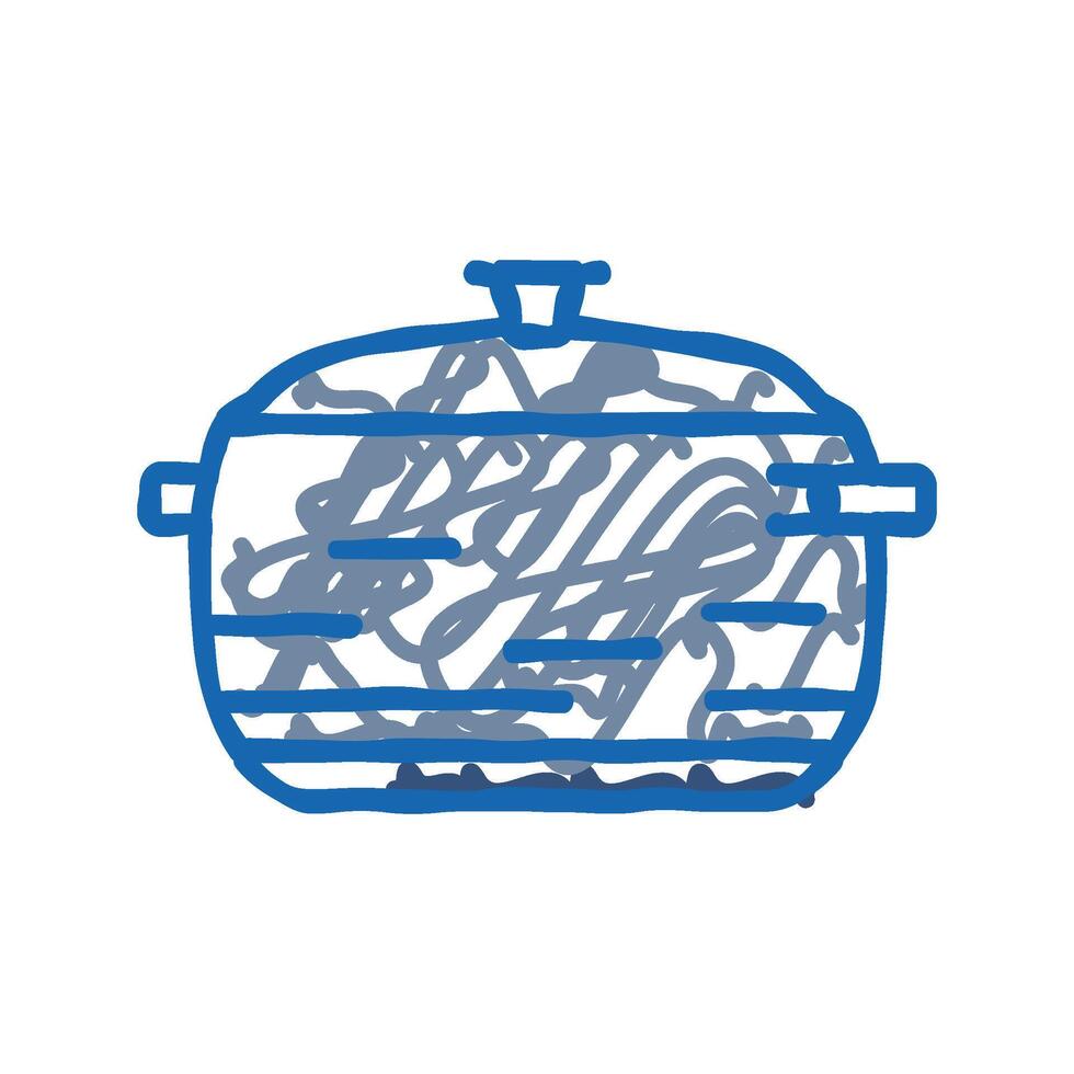 soup pot cooking icon doodle illustration vector
