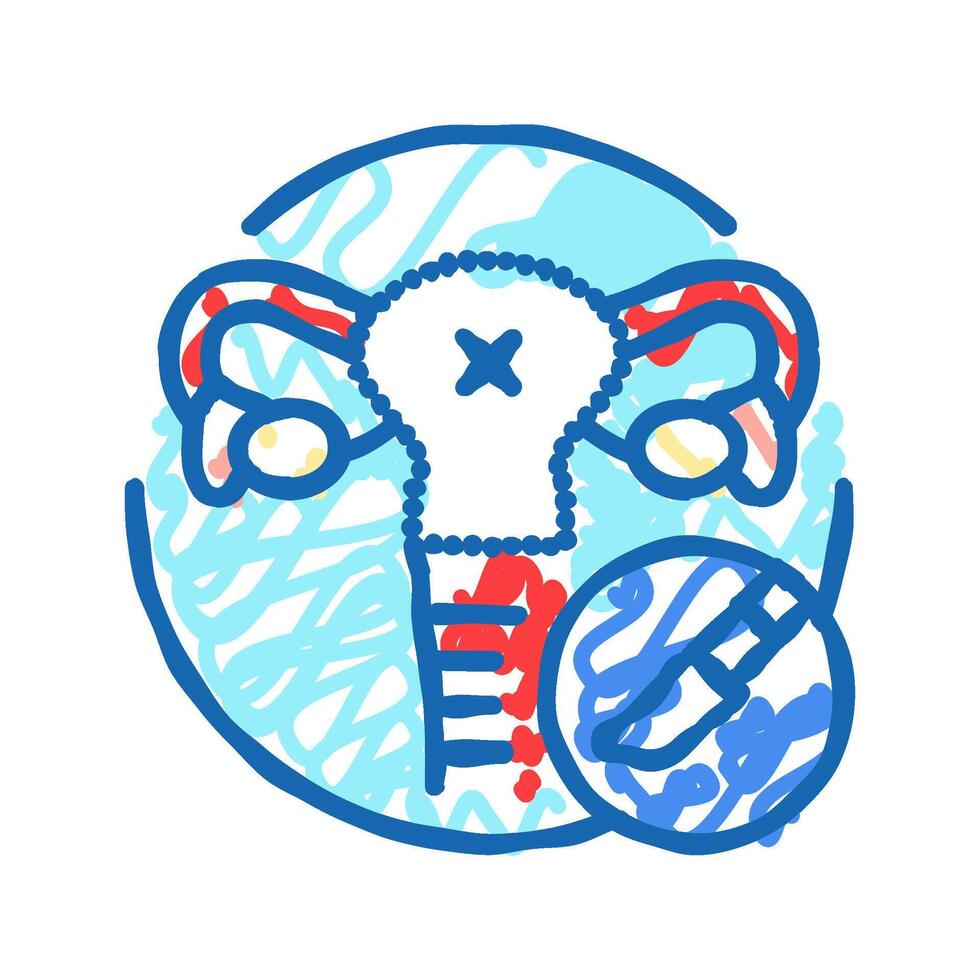 joint replacement surgery doctor icon doodle illustration vector