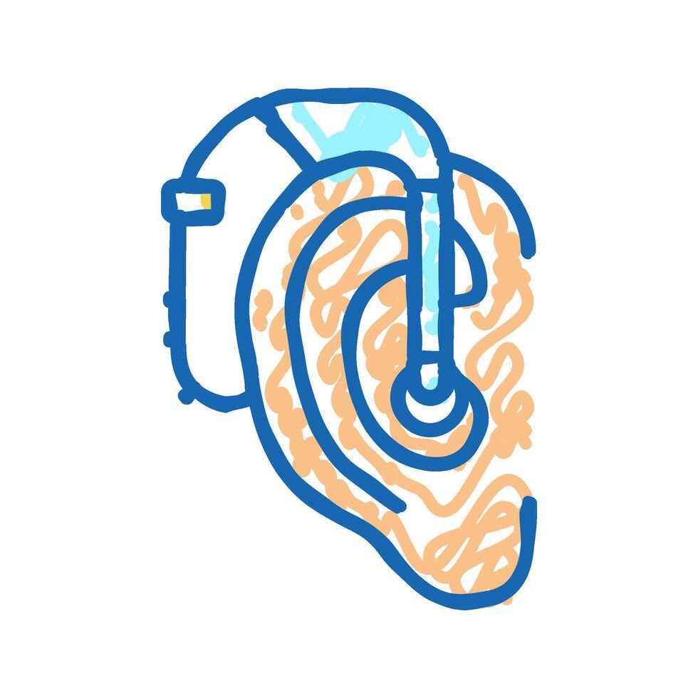 hearing aids icon doodle illustration vector