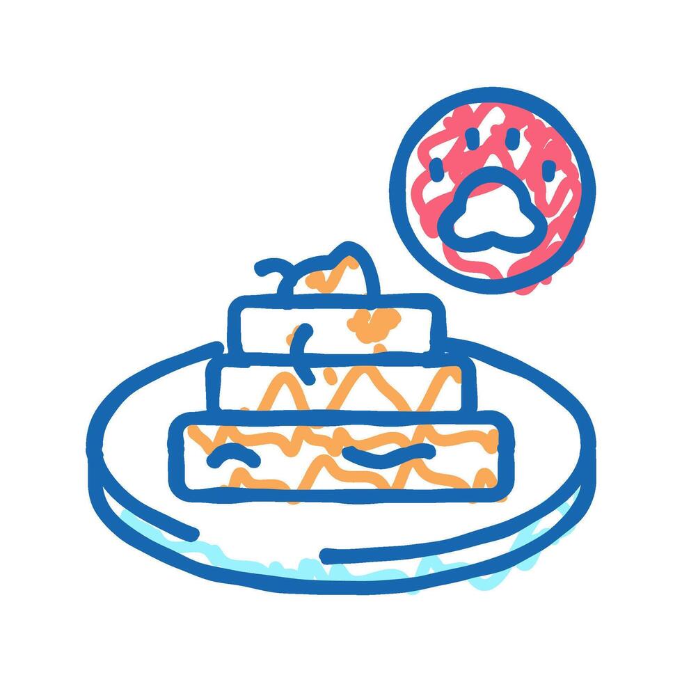 tapeworm in poo icon doodle illustration vector
