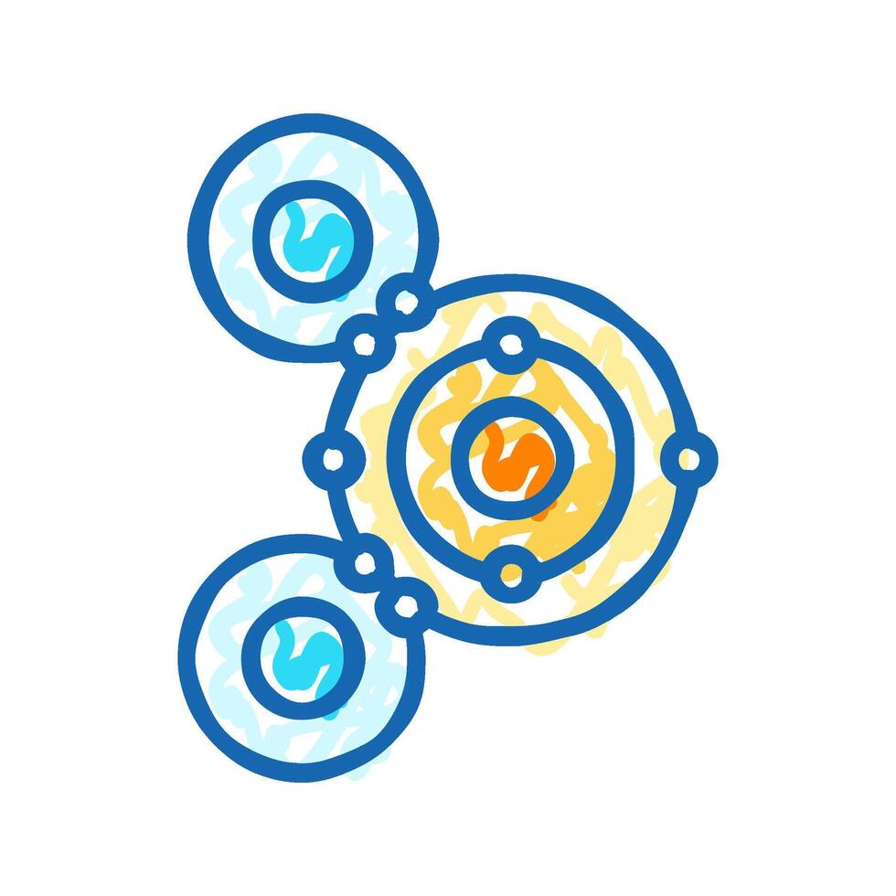 atom molecular structure icon doodle illustration vector