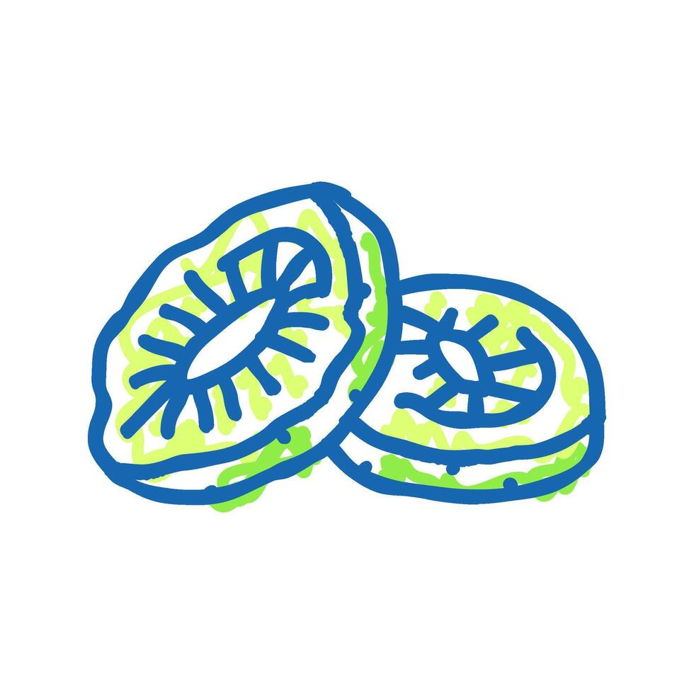 kiwi dried fruit icon doodle illustration vector