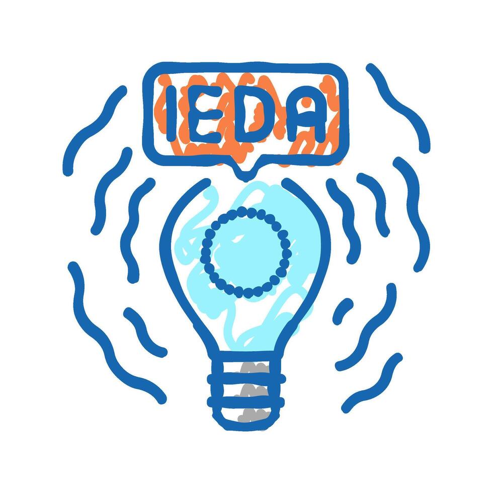 idea light bulb icon doodle illustration vector