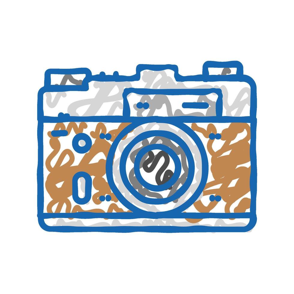 photo camera retro gadget icon doodle illustration vector