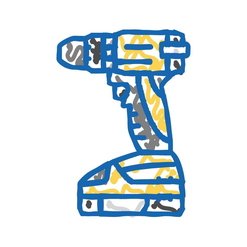 screwdriver machine icon doodle illustration vector