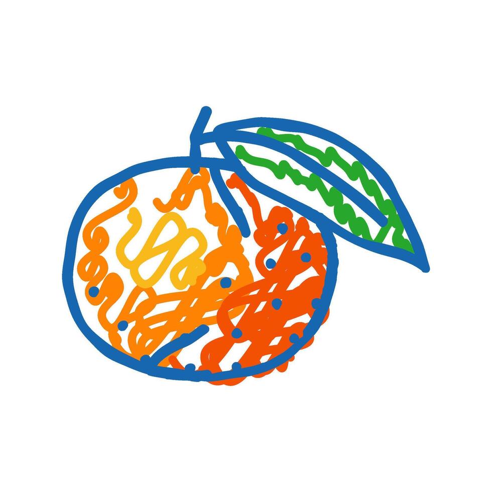 mandarin orange icon doodle illustration vector