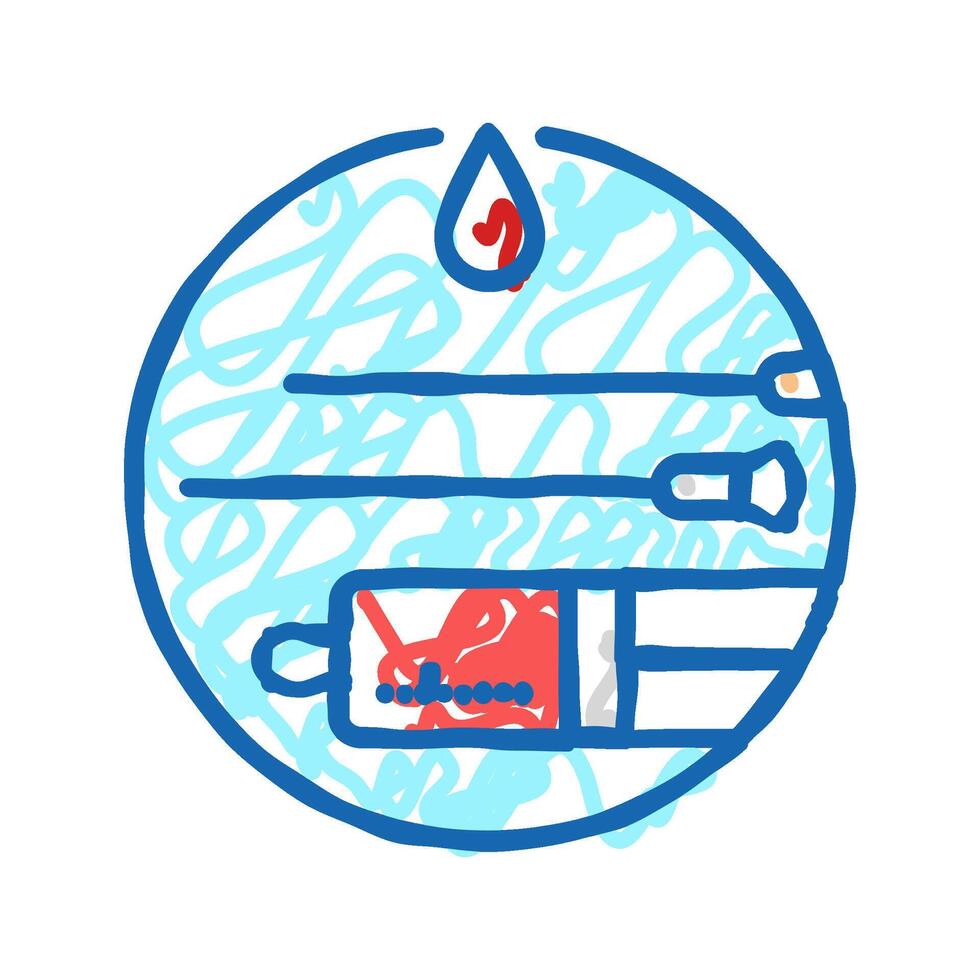 sharing needles hiv transmission icon doodle illustration vector