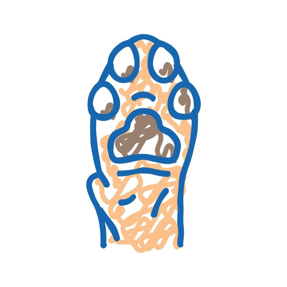 paw print dog icon doodle illustration vector