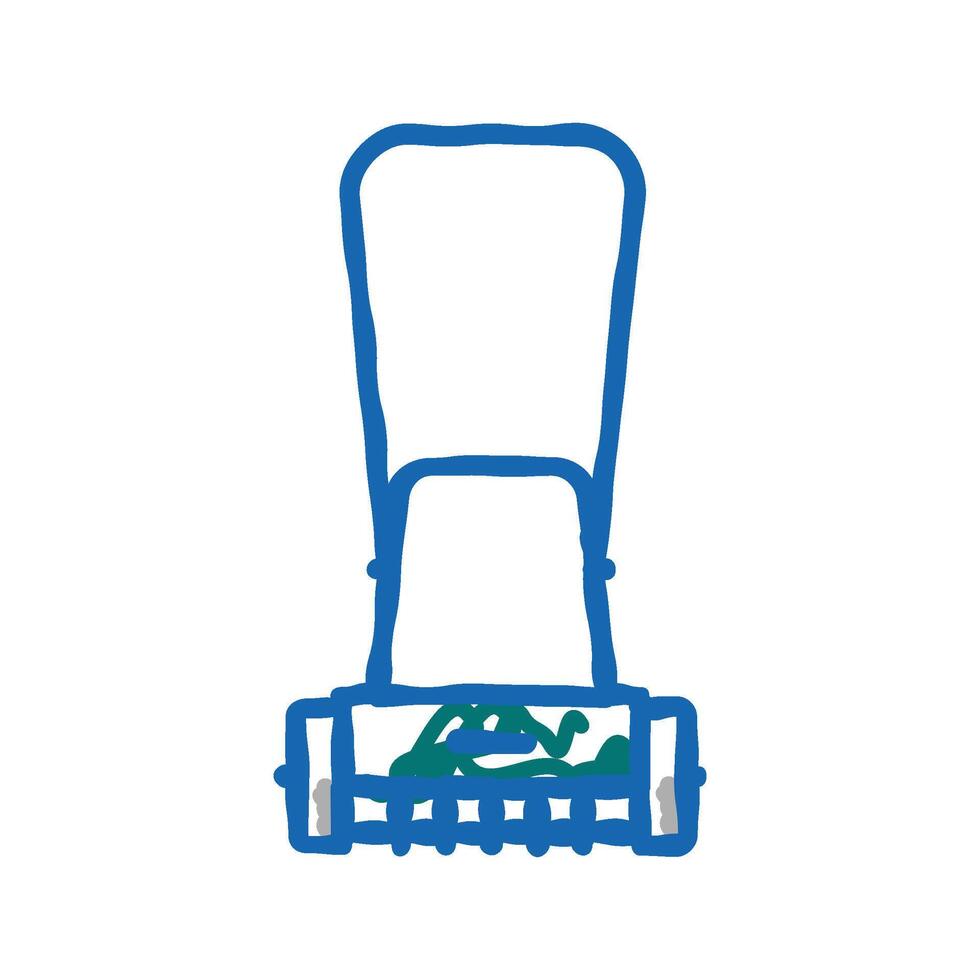 lawn mower with rotary roller icon doodle illustration vector