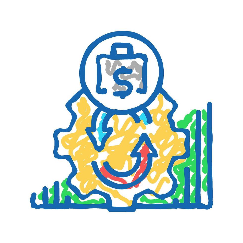 changing business model icon doodle illustration vector