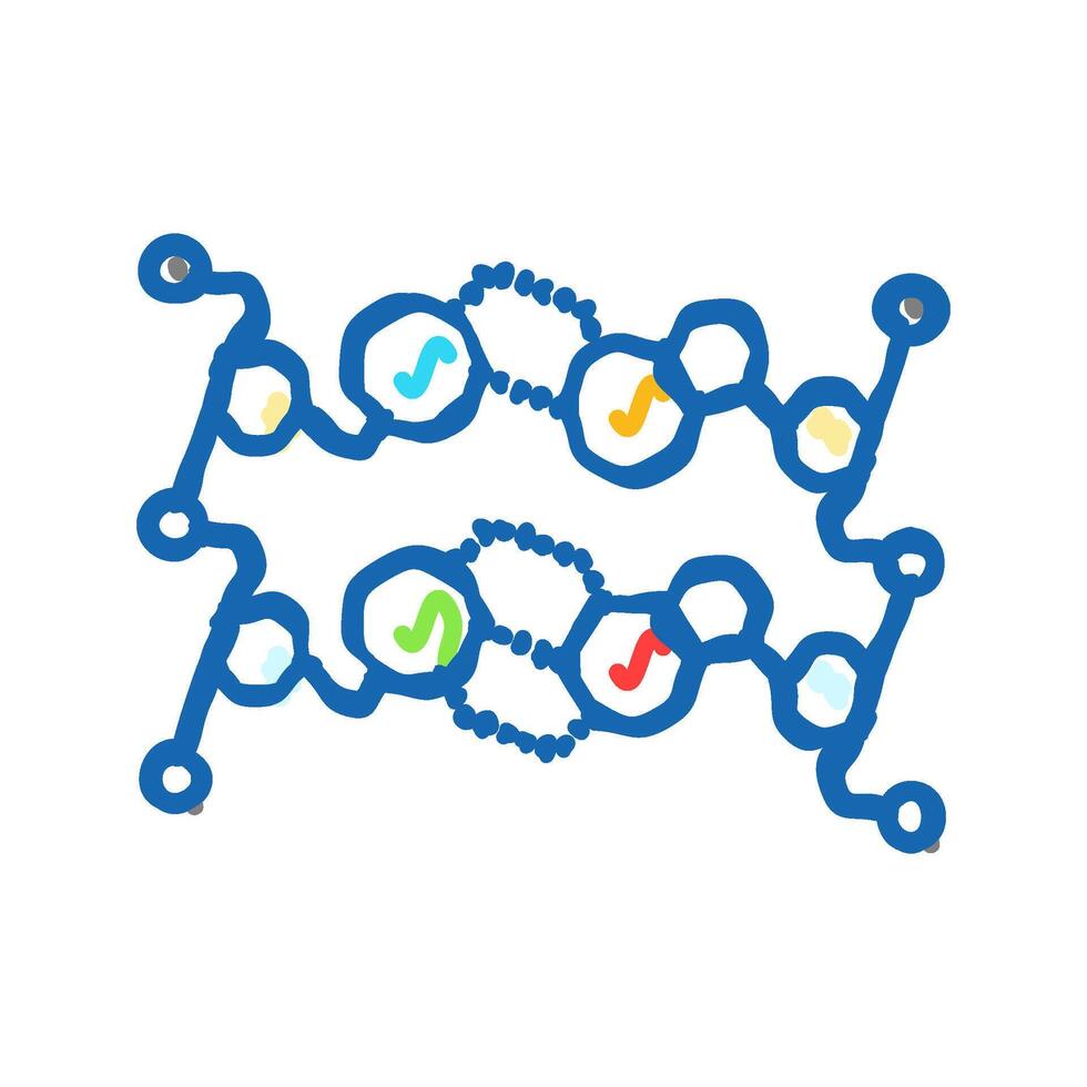 dna fragment genetic engineering icon doodle illustration vector