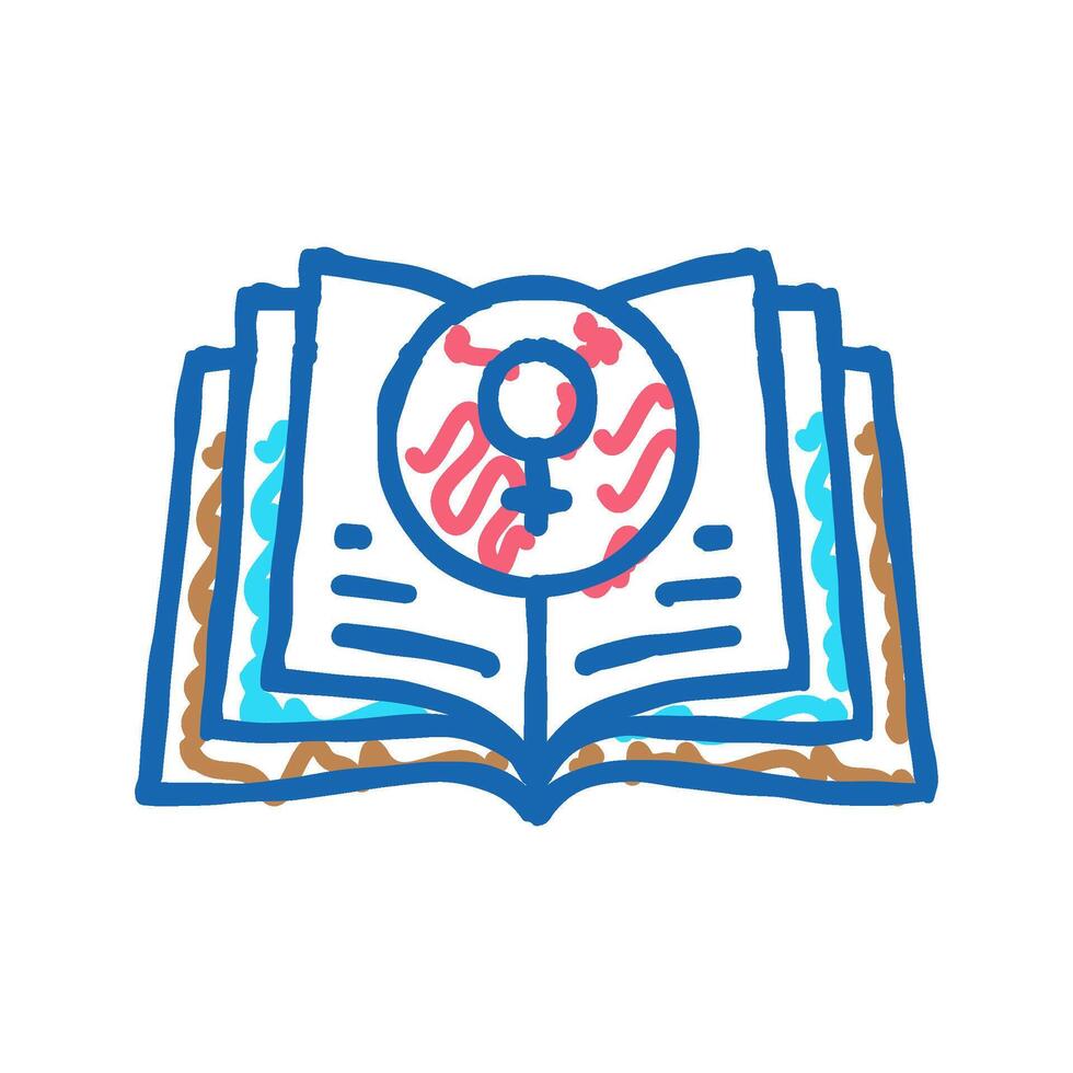 feminist literature feminism woman icon doodle illustration vector