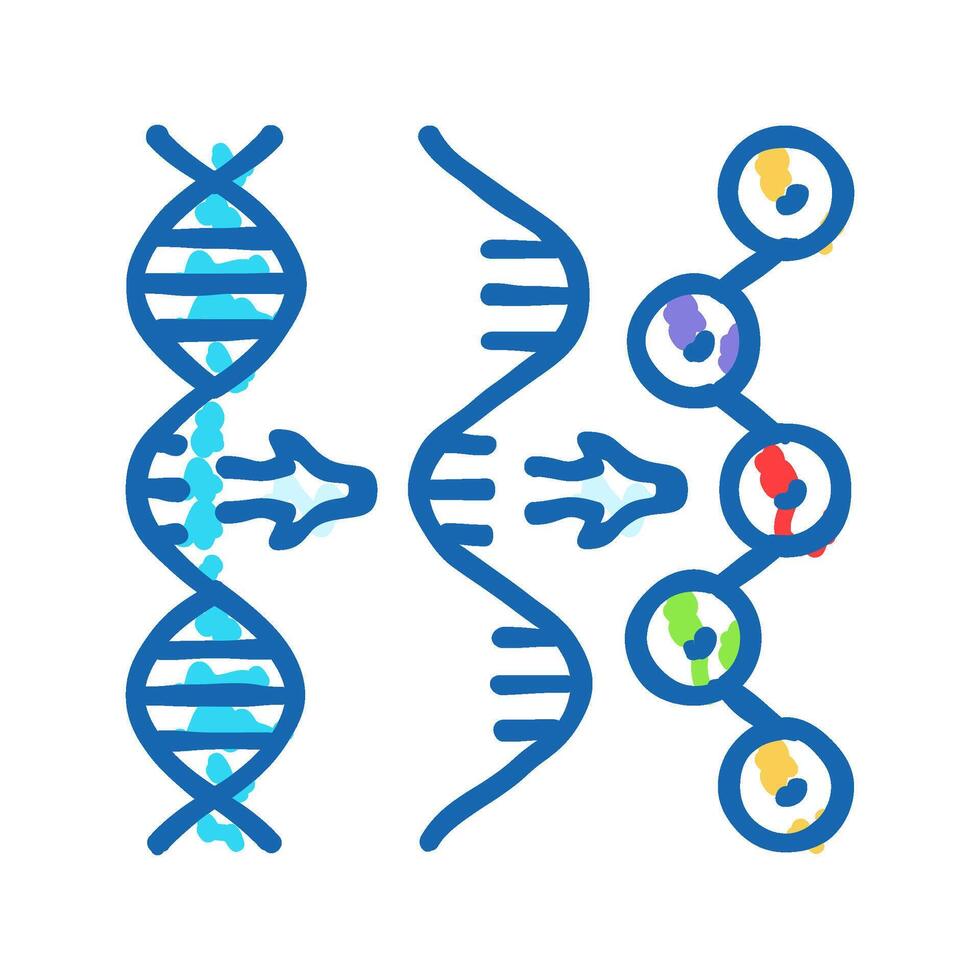gene expression cryptogenetics icon doodle illustration vector