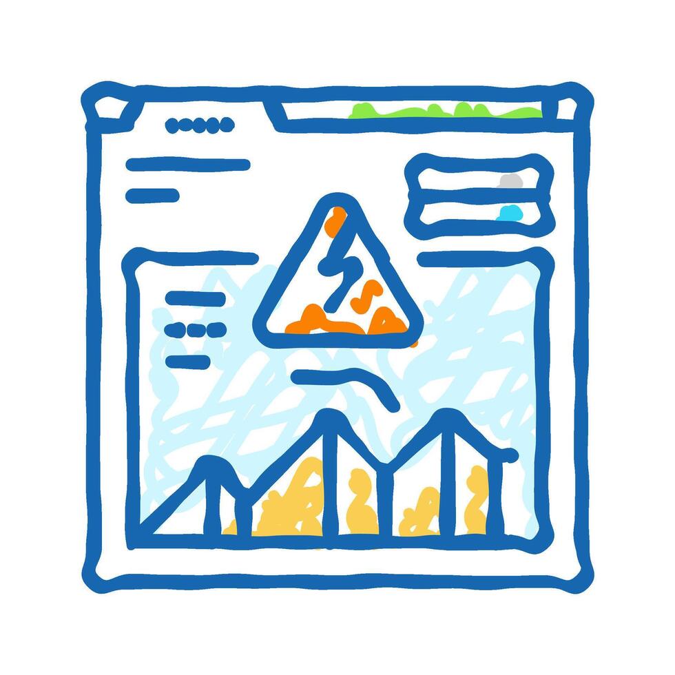 demand response electric grid icon doodle illustration vector