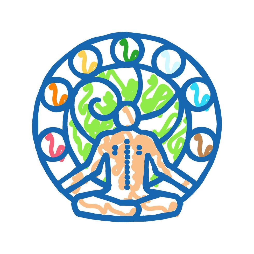 chakras ayurveda icon doodle illustration vector