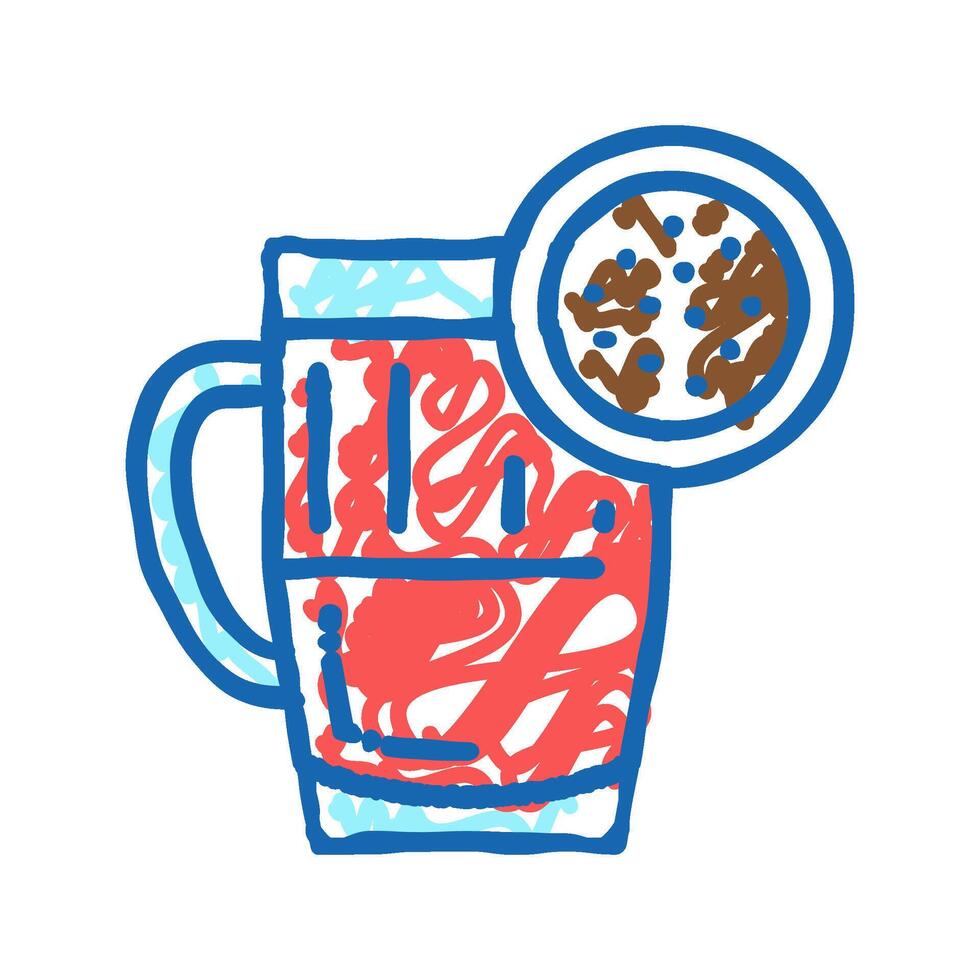pu erh tea icon doodle illustration vector