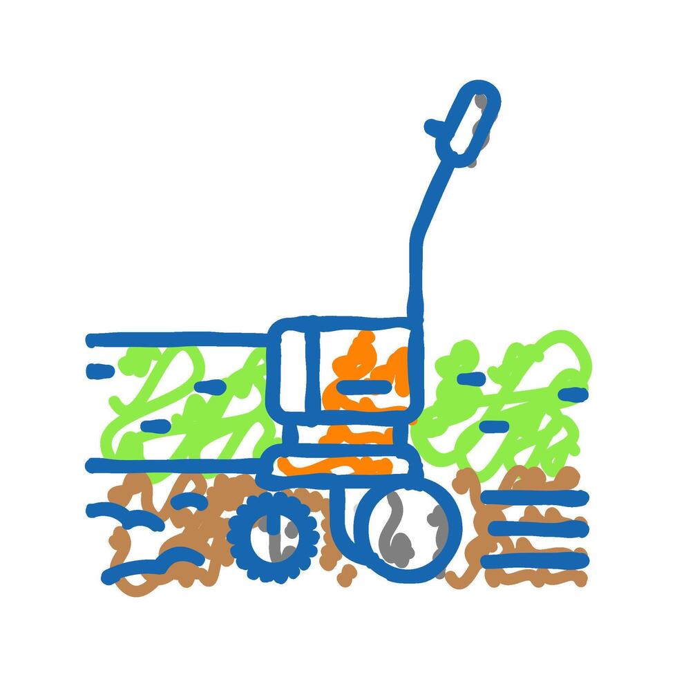 soil tilling garden maintenance icon doodle illustration vector