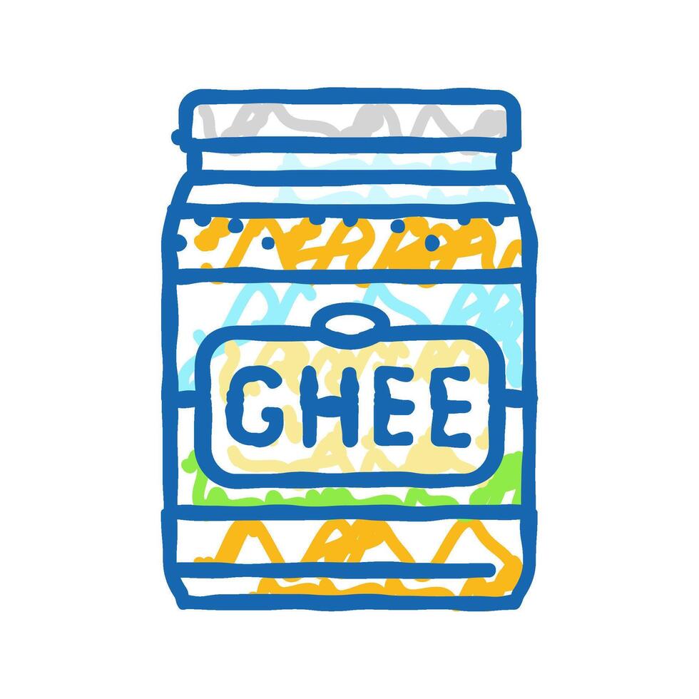 ghee milk product dairy icon doodle illustration vector