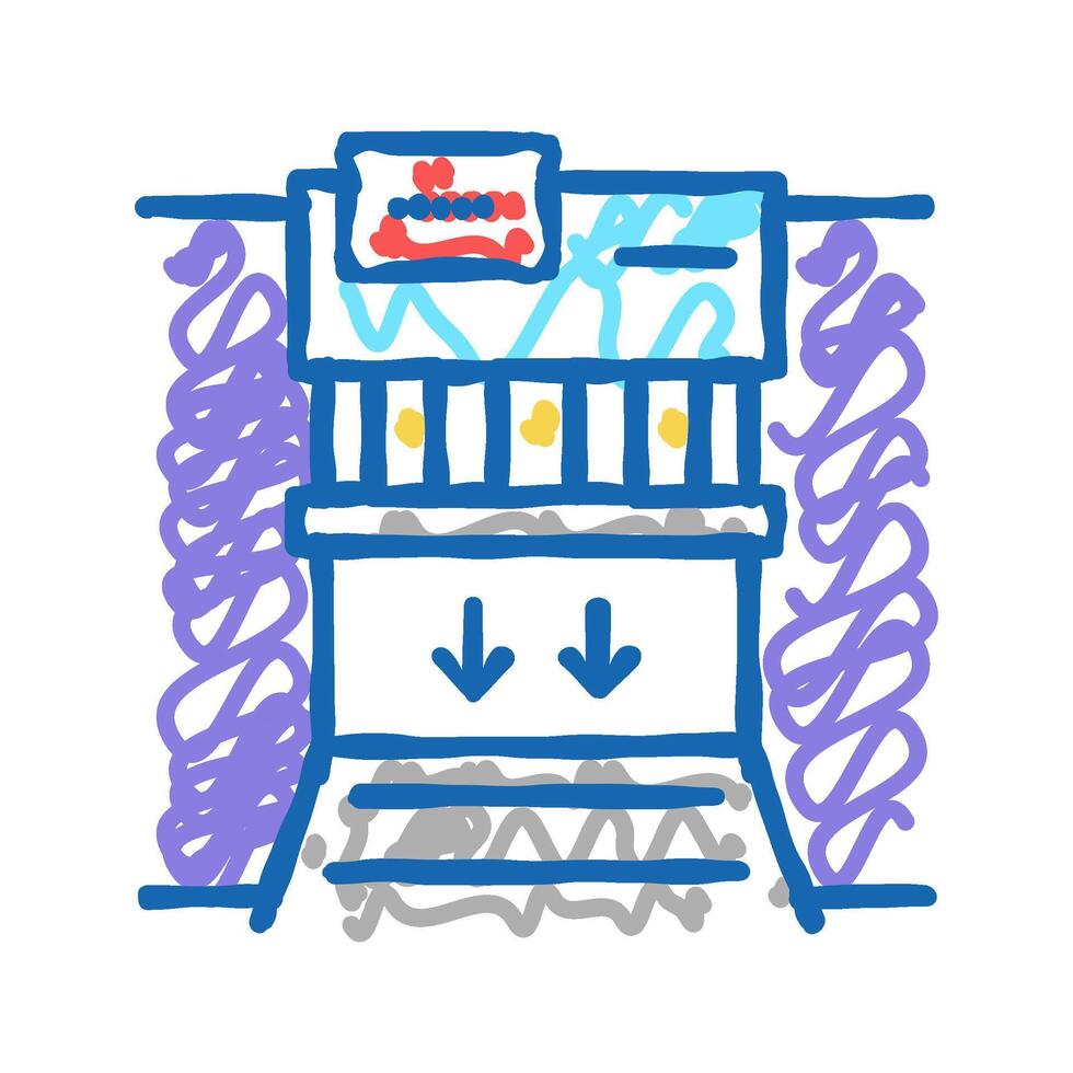 garbage factory equipment icon doodle illustration vector