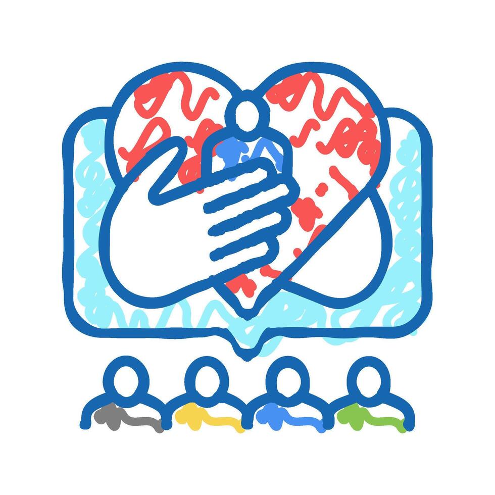 children care icon doodle illustration vector