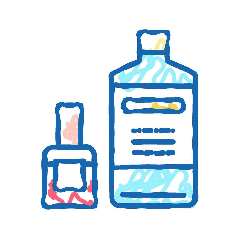 nail polish remover bottles icon doodle illustration vector