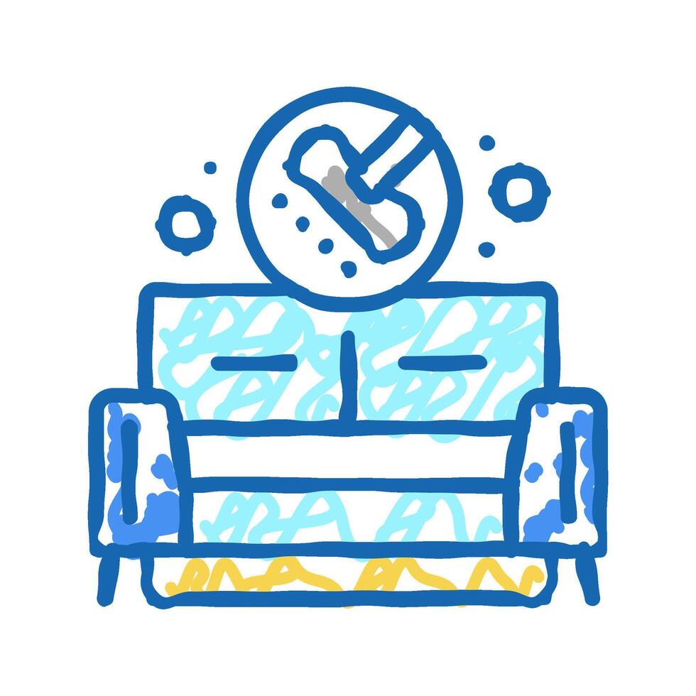 sofa cleaning icon doodle illustration vector