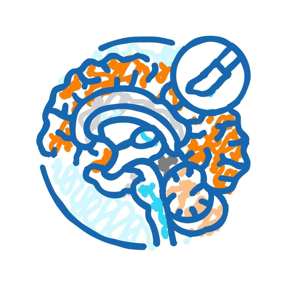 neurosurgery health icon doodle illustration vector