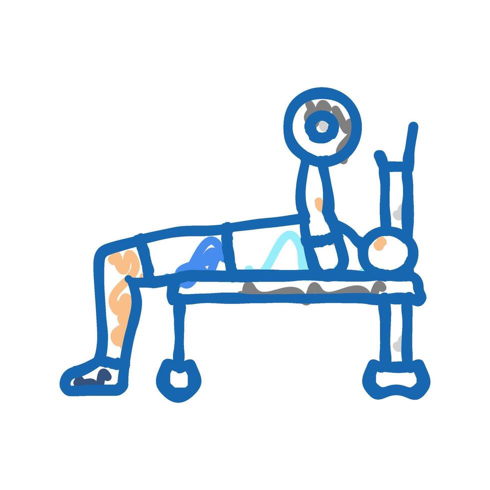 close grip bench press arm fitness exercise icon doodle illustration vector