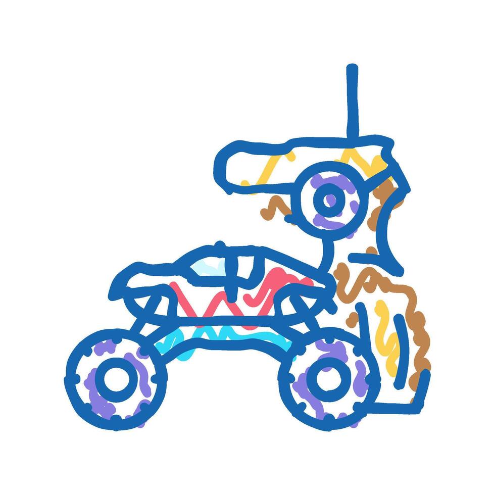 remote controlled toy child game play icon doodle illustration vector