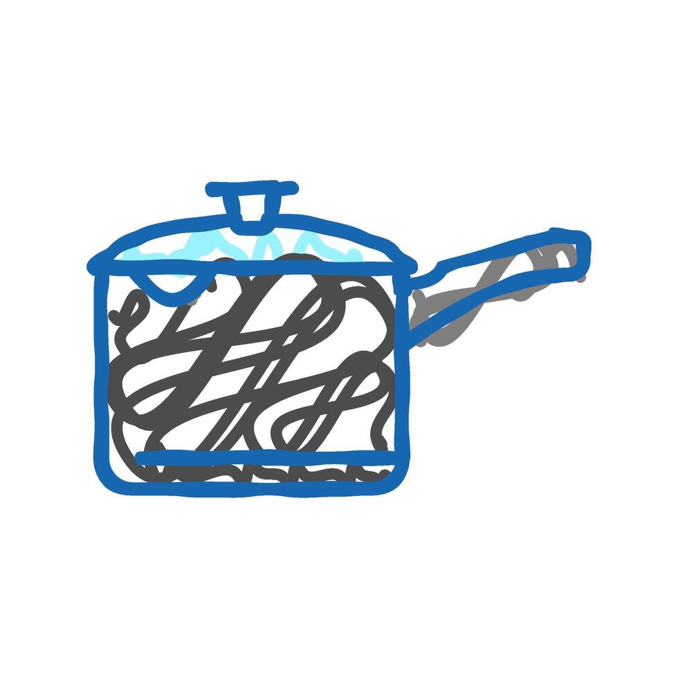 handle pot cooking icon doodle illustration vector