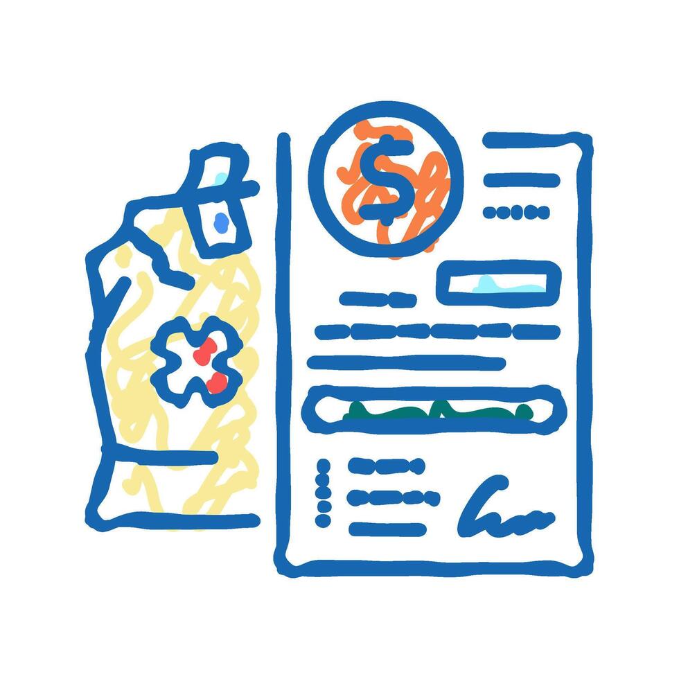 compensation broken or lost parcel icon doodle illustration vector