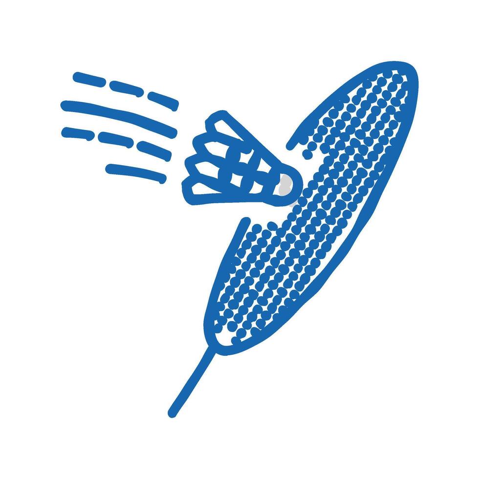 action shuttlecock racket icon doodle illustration vector